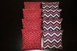 Patriotic Stars And Chevron Cornhole Bags - Set Of 8