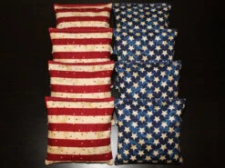 Patriotic USA Stars And Stripes (Version 3) Cornhole Bags - Set Of 8