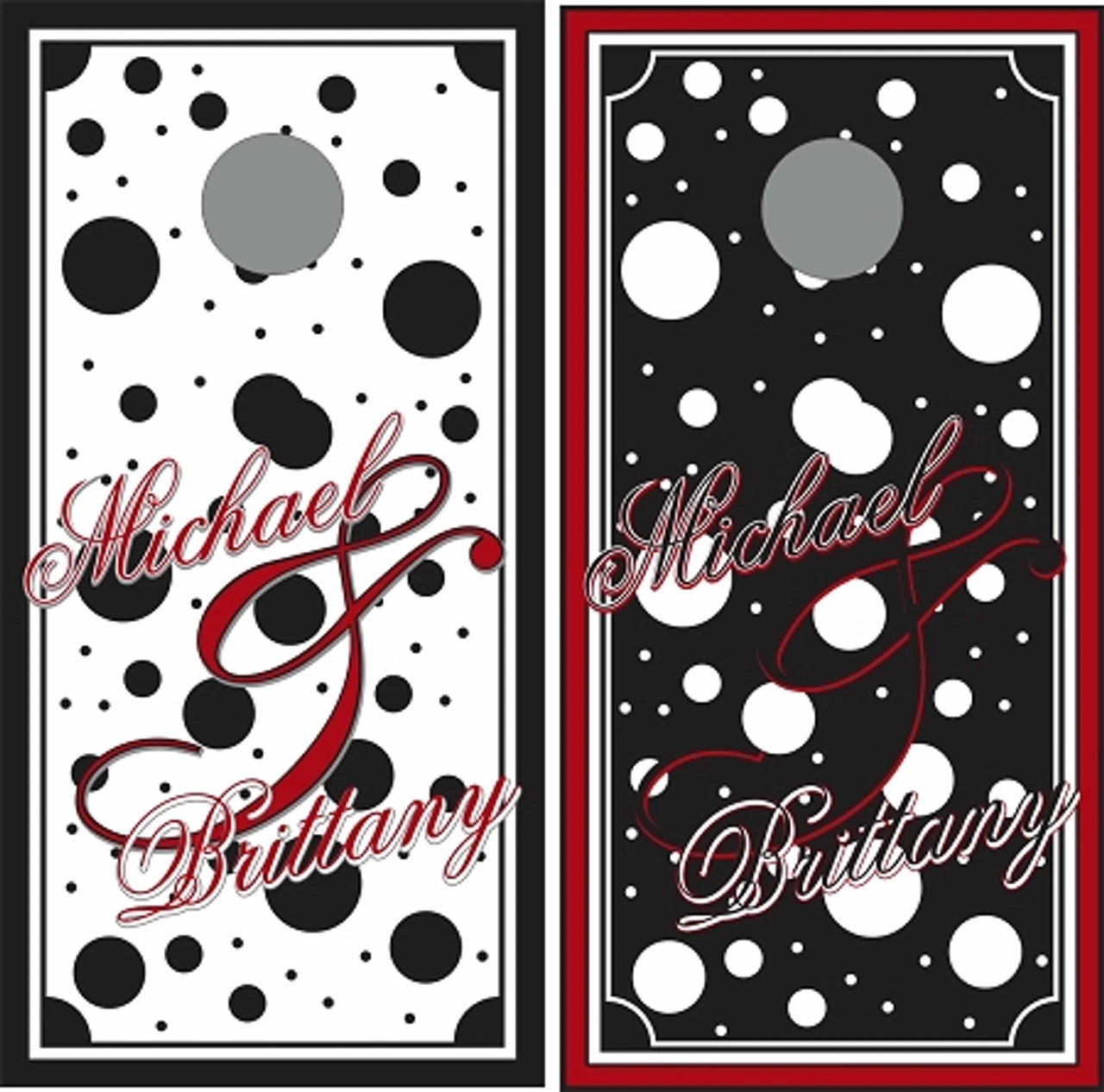Wedding Dots Cornhole Wraps - Set Of 2 3 Wedding Dots Cornhole Wraps - Set Of 2