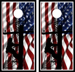 Electrical Lineman Cornhole Wraps - Set Of 2