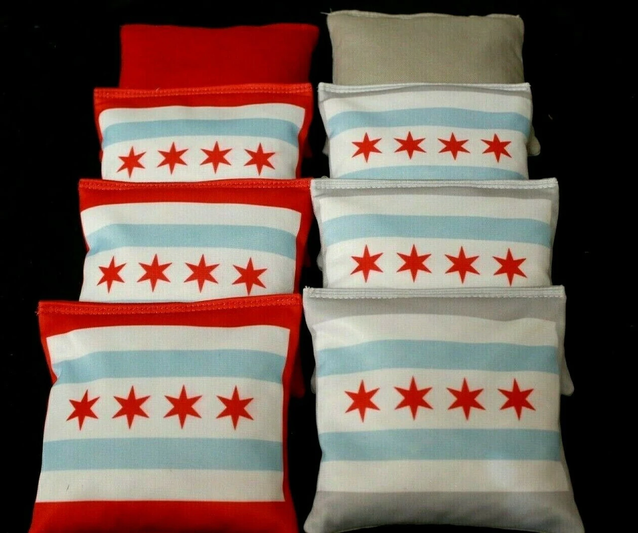 Chicago Flag Cornhole Bags - Set Of 8 4 Chicago Flag Cornhole Bags - Set Of 8 - Image 2