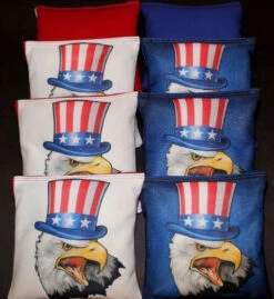 American Flag Bald Eagle Version 7 Cornhole Bags - Set Of 8