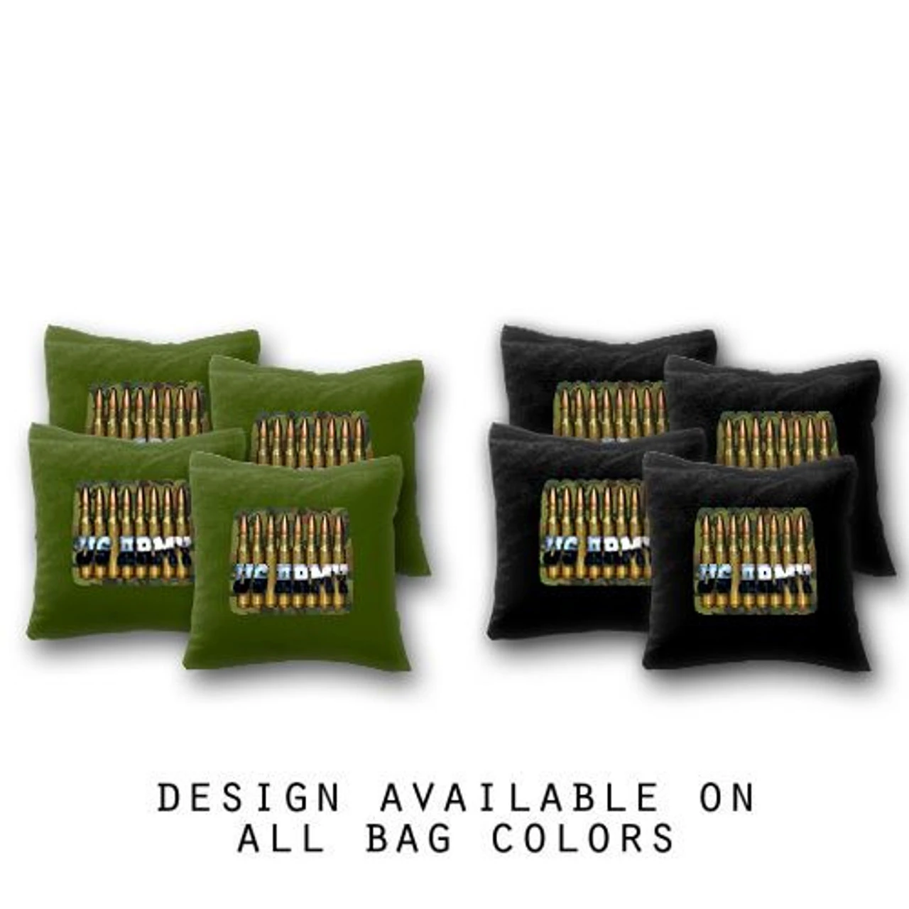 US Army With Bullets Cornhole Bags - Set Of 8 3 US Army With Bullets Cornhole Bags - Set Of 8