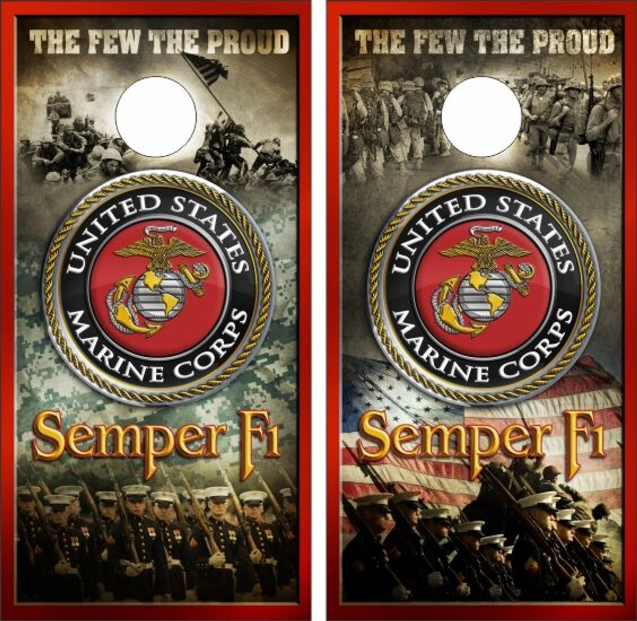 The Few, The Proud Cornhole Wraps - Set Of 2 3 The Few, The Proud Cornhole Wraps - Set Of 2