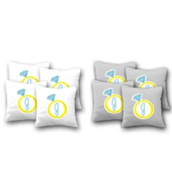 Custom Gold Wedding Ring Cornhole Bags - Set Of 8